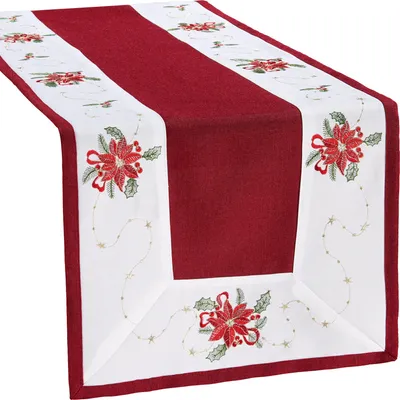 Produktbild von Erwin Müller Tischläufer Weihnachtsstern" rot 50x150 cm"