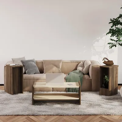 Produktbild von Skye Decor, Hochwertiges Nesting-Tischset (3 Teile) - Saphir-Eiche, 100% Melamin