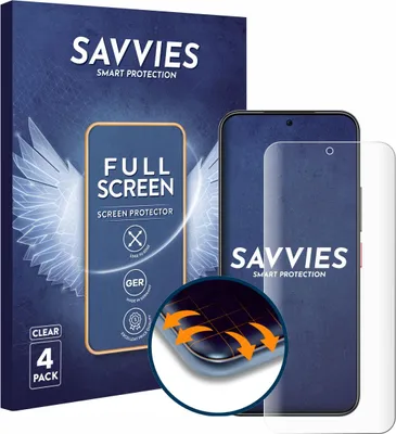 Produktbild von 4x Savvies Fullscreen Schutzfolie für Nubia Air Displayschutz Folie Fullcover Klar Transparent