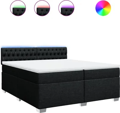 Obrázek produktu pro vidaXL Postel Boxspring s matrací černá 200x200 cm Látka