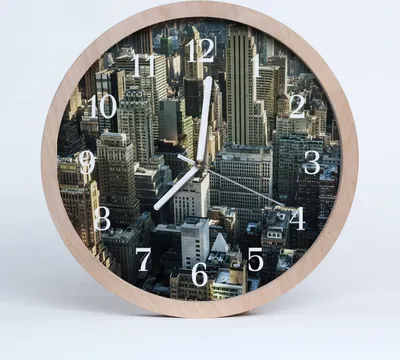 Produktbild von Holzuhr 20fi cm wanduhr - Stadtgebäude