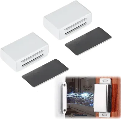 Produktbild von Türmagneten, 12 kg Haltekraft, Set von 2, Edelstahl, für Küchenschränke und Schubladen