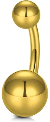 Produktbild von Bauchnabelpiercing Titan G23 Innengewinde 1.6mm 6mm Silber/Gold
