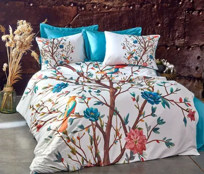 Image de L'Essentiel Linge de Maison, 476, parure de couette king size (FR), turquoise, 100 % POLYESTER MICROSATIN, 240 x 220 cm