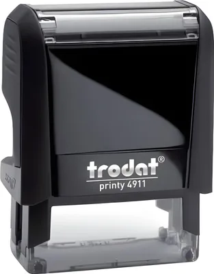 Produktbild von Trodat Printy 4911 mit Gutschein, Individuell gestaltbar, Schwarz, Selbstfärbestempel, Benutzerdefinierter Stempel, Kunststoff, 35 x 14 mm, Schwarz, Rot, Schwarz