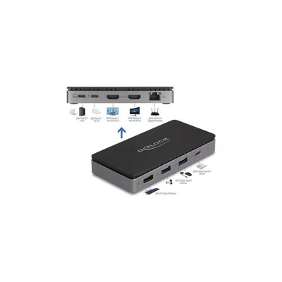 Productafbeelding van Delock - Dockingstation - USB-C / Thunderbolt 3 / Thunderbolt 4 - 2 x HDMI - 1 GbE