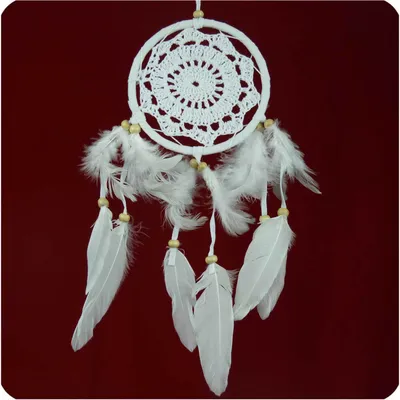 Immagine prodotto di Acchiappasogni Acchiappavento piume sogni decorazione regalo appeso all'uncinetto 11 cm, motivo 1