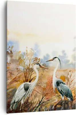 Produktbild von Bild auf Leinwand - Leinwandbild - Einteilig - Kraniche Vögel Herbst - 70x100cm - Wand Bild - Wanddeko - Wandbilder - Leinwanddruck - Wanddekoration - Leinwand bilder - Wandbild - PA70x100-5077