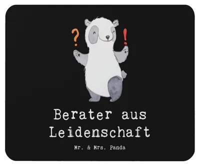 Produktbild von Mr. & Mrs. Panda Mousepad Berater Leidenschaft - Schwarz - Geschenk, mousematte, Mauspad, Finanzberater, Witzig, pc, Spruch, Mouse Pad, IT Beratung, Lustig, computer