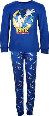 Produktbild von Sega Sonic The Hedgehog Jungen Kinder Velours langarm Pyjama Schlafanzug – Blau / 104