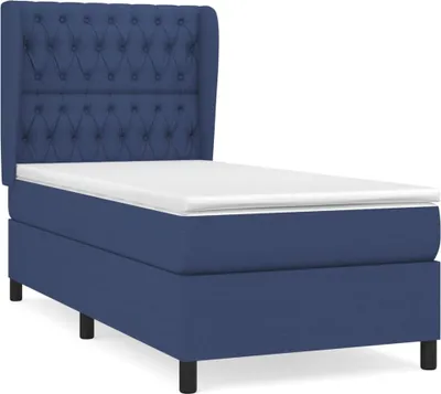 Produktbild von vidaXL Boxspringbett mit Matratze Blau 90x190 cm Stoff