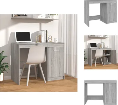Image de vidaXL Bureau Gris Sonoma 100x50x76 cm Bois composite - Bureaux
