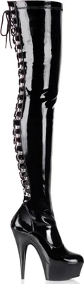 Produktbild von DELIGHT-3063 Damen Boots von Pleaser, Schwarz Glanz , EU 41, US 11