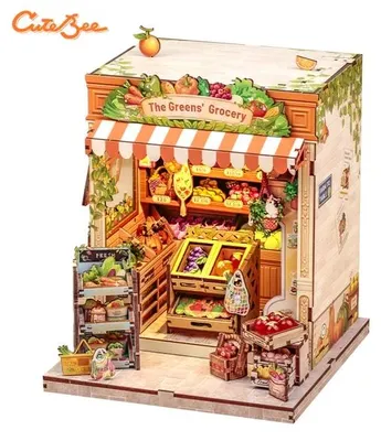 Cutebee, 3D DIY huisje, The Green Grocery, CWGC213, 16,2x15,8x20,6cm