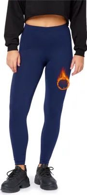 Produktbild von Bellivalini Damen Thermo Leggings Gefüttert für Winter Warme Apre Ski BLV50-320 (Marineblau, L)