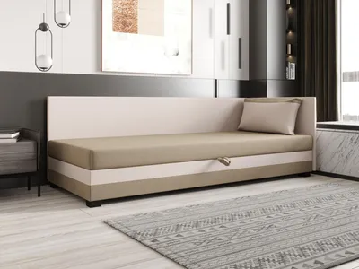Obrázok produktu pre Jednolôžková posteľ 80x195 ZAJDA PLUS 2 s úložným priestorom - hnedá / ecru