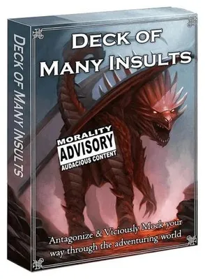 Productafbeelding van Deck of Many Insults - Set van 100 kaarten met beledigingen voor RPG, Engels