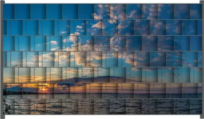 Produktbild von Wallario Zaunsichtschutz mit Motiv Sonnenuntergang über einem Fluss für Ein- und Doppelstabmatten Zäune in der Größe 250 x 140 cm