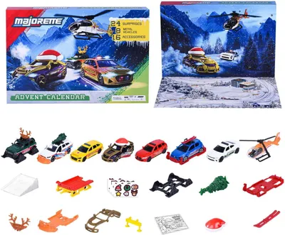 Produktbild von Majorette Adventskalender Spielzeugauto 16x Zubehör und 8 Autos 7,5 cm 8504107001