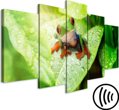 Produktbild von Akustikbild Tiere 200x100 cm Bilder Hochleistungsschallabsorber Schallschutz Vlies Leinwand Akustikdämmung 5 tlg Wandbild Raumakustik Schalldämmung g-A-0238-b-m