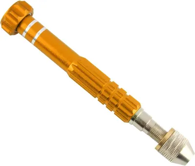 Productafbeelding van Mini boormachine - Handboor Pin vise - Hobby projecten maken - 3-backen houder - 05-30 mm - Goud