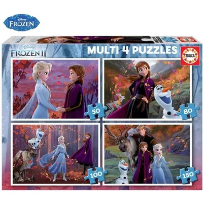 Productafbeelding van Educa Puzzelset Frozen 4-in-1 - Disney kinderpuzzels