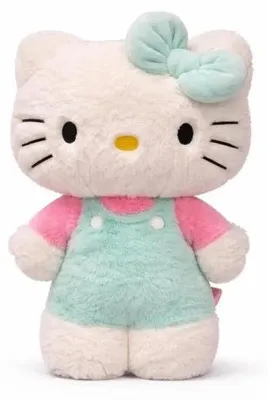 Image de Hello Kitty Fluffy Peluche verte 40 cm - Durabo