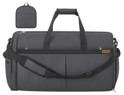 Produktbild von SONGMICS Reisetasche, 80L Faltbare Sporttasche mit Schuhfach – Grau, Größe 80L(65 x 33 x 36 cm)