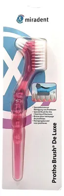 Produktbild von MIRADENT Prothesenbürste Protho Brush pink trans.