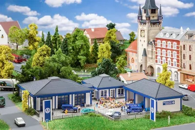 Produktbild von Faller N 231725 THW Gebäude mit Fahrzeughalle Bausatz 1:160