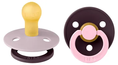Produktbild von BIBS Studio Fusion Schnuller - Rund - 2 Stück - 0-6 Monate - Dusky Lilac/Plum