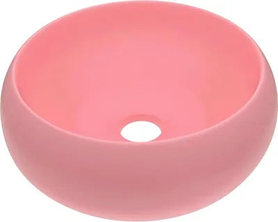 Obrázek produktu pro vidaXL umyvadlo kulaté matné růžové 40x15 cm Keramika