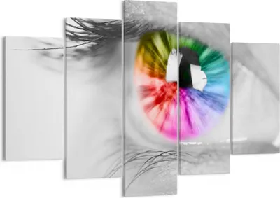 Produktbild von Bild auf Leinwand - Leinwandbild - Auge Regenbogen Wimper Grafik - 150x100cm - Wand Bild - Wanddeko - Leinwanddruck - Bilder - Kunstdruck - Leinwand bilder - Wandkunst - EA150x100-2644