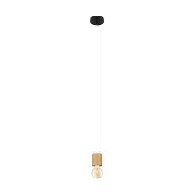 Produktbild von EGLO Turialdo, Flexible Halterung, Schwarz, Braun, Stahl, Holz, IP20, II, 1 Glühbirne(n)