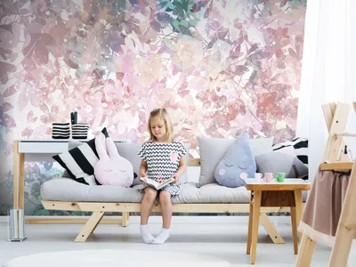 Produktbild von Vlies Fototapete Natur 400x280 cm Tapeten Wandtapete XXL Regenbogen bunt Blätter Botanik wie gemalt e-A-10068-a-a
