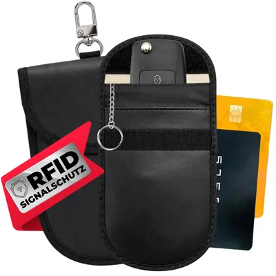 Produktbild von 2x Auto Schlüssel Keyless Go Diebstahlschutz RFID Blocker Tasche Etui Hülle