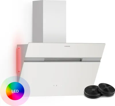 Image de Klarstein Alina Hotte Aspirante - 60 cm Hotte Décorative, 600 m³/h, Classe A, LED, 68 dB, Recirculation & Évacuation, Blanche