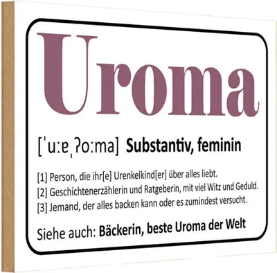 Produktbild von vianmo Holzschild 20x30 cm Beruf Arbeit Uroma Bäckerin beste Uroma Welt