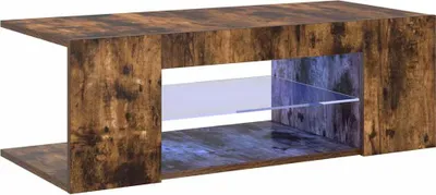 Zdjęcie produktu dla vidaXL Szafka pod TV z oświetleniem LED dąb wędzony 90x39x30 cm