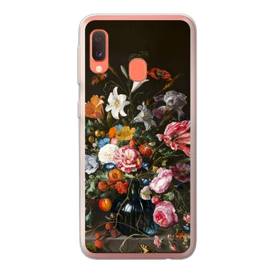 Produktbild von MuchoWow® Handyhülle Schutzhülle Hülle für Samsung Galaxy A20e Vase mit Blumen - Jan Davidsz de Heem - Kunst Silikon Softcase Handy Hülle - Abdeckung