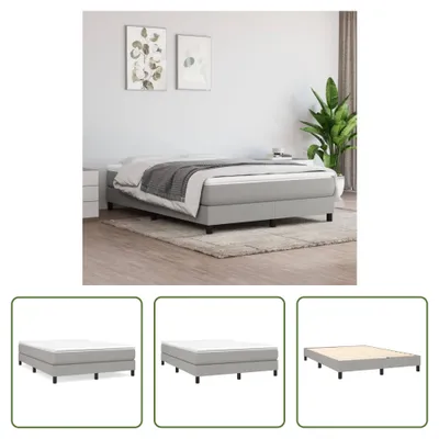 Produktbild von The Living Store Bettgestell Hellgrau 140x200 cm Stoff