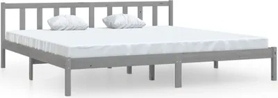 Obrázek produktu pro Rám postele šedý masivní borové dřevo 200 x 200 cm