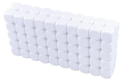 Obrázek produktu pro Elzusha - Bílý šestistěnný kostky, 22 mm - Vzdělávací a herní sada (100 kusů)