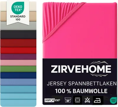 Produktbild von Spannbettlaken 70x140 cm Babybett – 100% Baumwolle, Jersey, Kinderbett Spannbetttuch für Matratzen bis 15 cm Höhe, Magenta