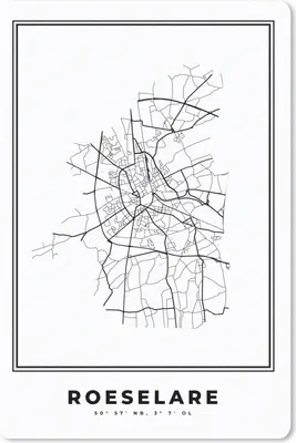 Produktbild von MuchoWow® Mauspad Mousepad Karte - Roeselare - Belgien - Schwarz und weiß - Stadtplan 18x27 cm - Mousepads - Maus Mat - Pad - Mausunterlage