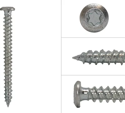 Produktbild von Fensterschrauben Halbrundkopf TX30 verzinkt 7.5 x 72 mm - 100 Stück