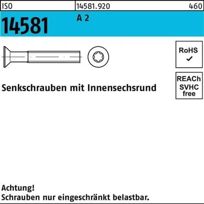Produktbild von Reyher  Senkschrauben ISO 14581 A 2 M 5x50 -T25 A 2 (200 Stück)