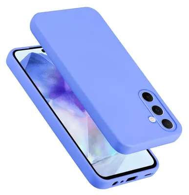 A purple phone case is shown from a diagonal angle, partially covering a smartphone.