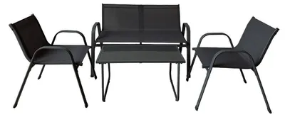 Obrázek produktu pro Marbueno Set zahradního nábytku Stůl a židle Black Textilene 10468