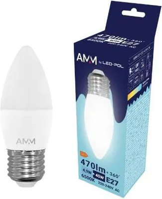 Obrázok produktu pre Žiarovka AMM-E27-C37-4,9W-CW
